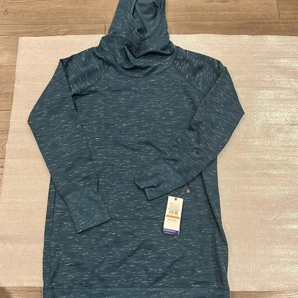 [M]Gaiam Deep Dive Heather WMN Green  Tunic Hoodie
